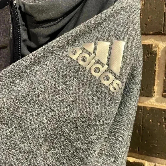 Adidas Women's Medium Gray/Slate Blue Zip Up Hoodie - Picture 3 of 10